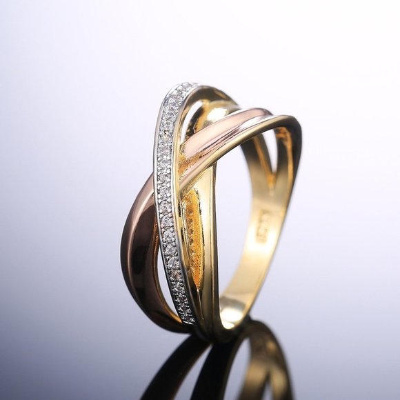 🔥  Ingenious Cross Shiny Zircon Pave Trendy Stackable Rings for Women, PD475 - Picture 1 of 7